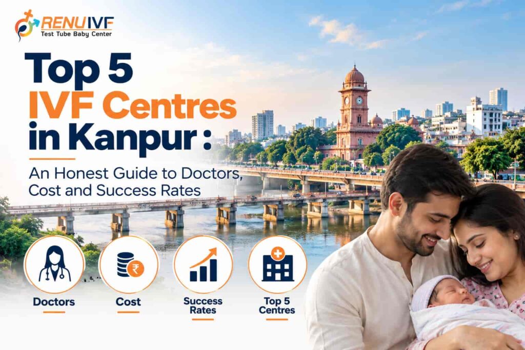 Couple discussing IVF treatment options with a fertility doctor in Kanpur